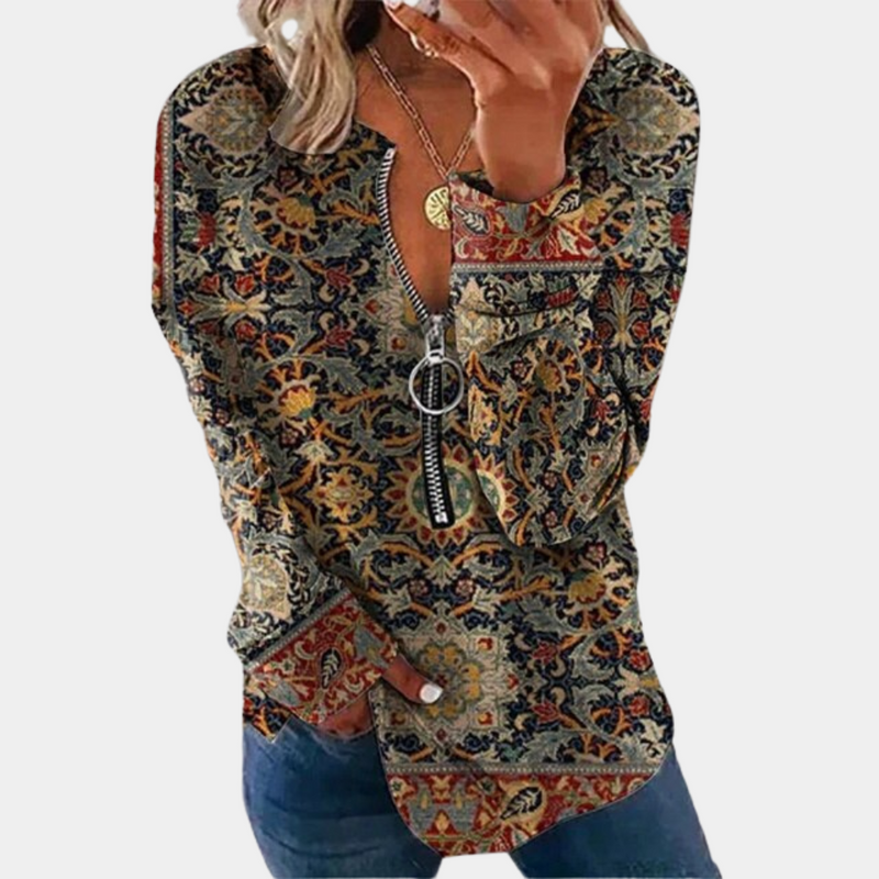 Damen-Pullover mit Vintage-Druck
