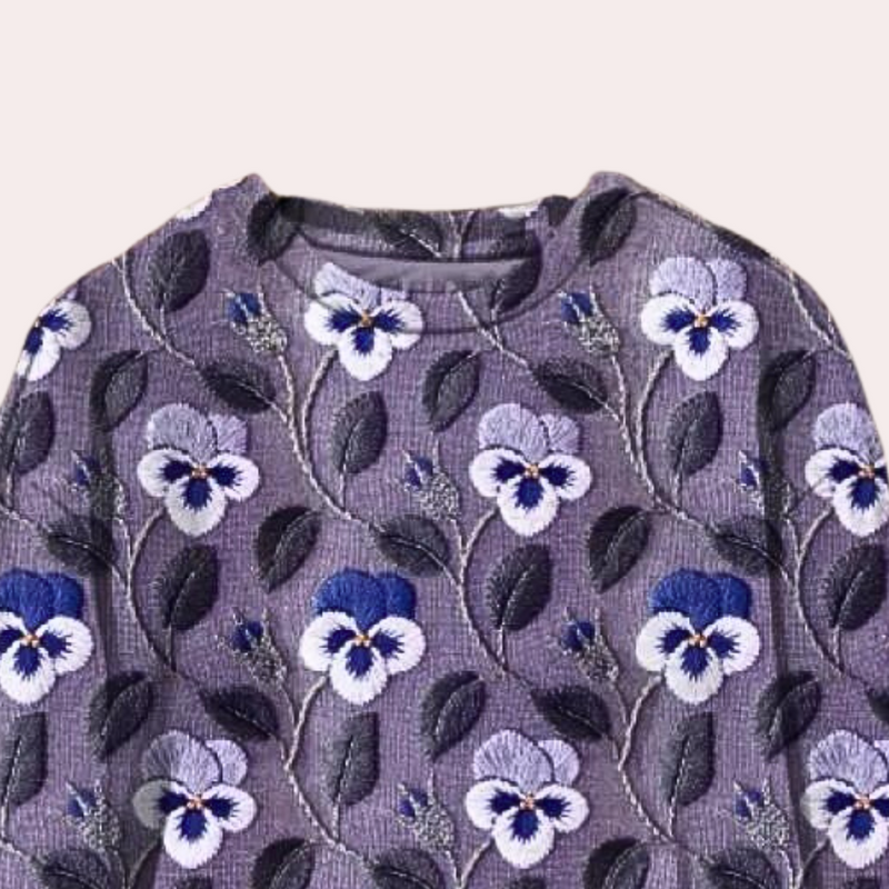 Cora - Damenpullover mit Blumenstickerei
