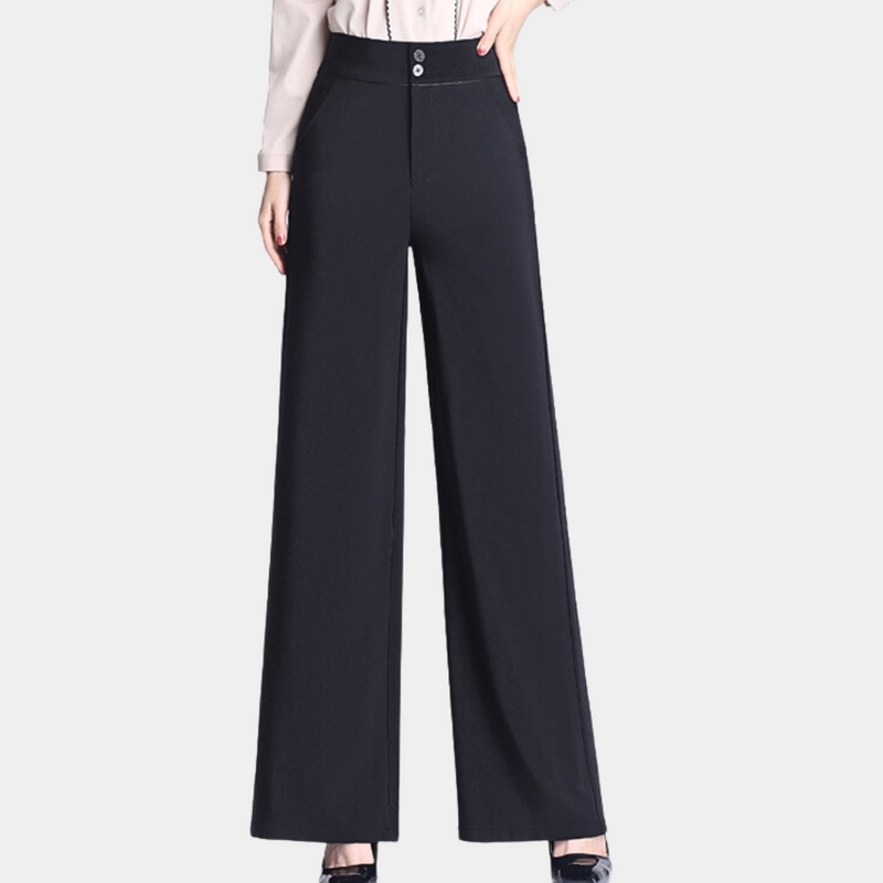 Elegante Hochtaillenhose mit weitem Bein für Damen
