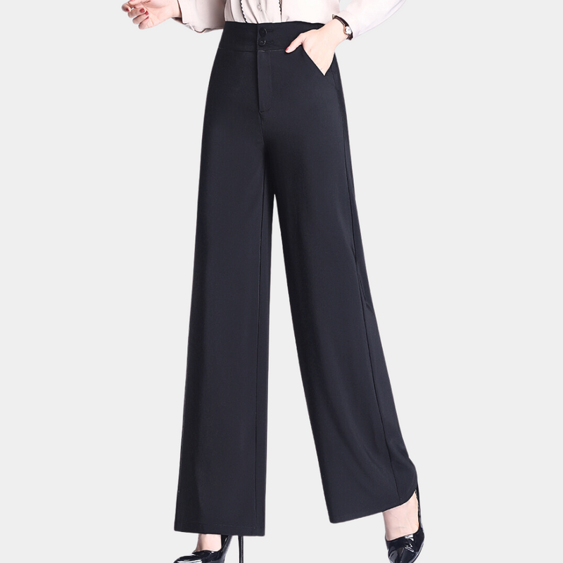 Elegante Hochtaillenhose mit weitem Bein für Damen