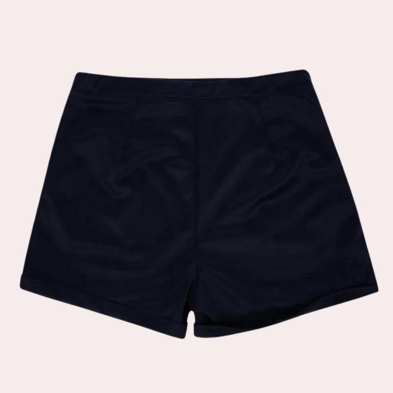 Elegante Damen-Shorts mit Goldknopf im Hochbund-Stil