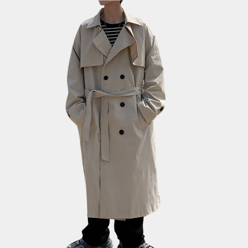Eleganter langer Herrenmantel für den Winter