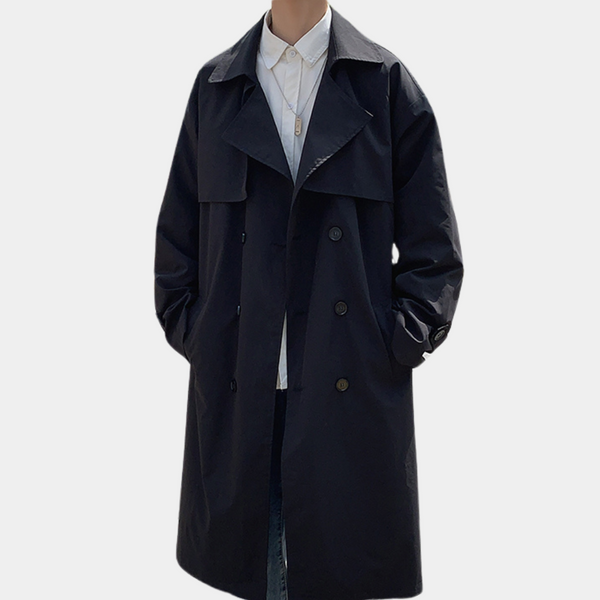Eleganter langer Herrenmantel für den Winter