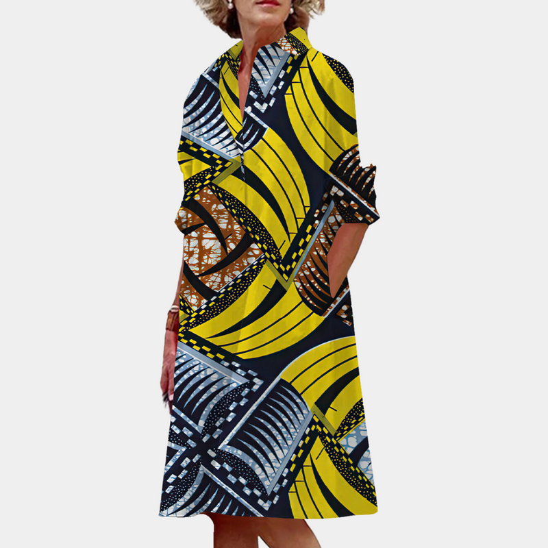 Elegantes Midi-Kleid für Damen mit modischem Druck
