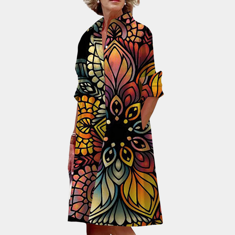 Elegantes Midi-Kleid für Damen mit modischem Druck