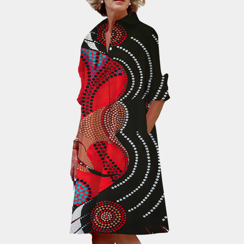 Elegantes Midi-Kleid für Damen mit modischem Druck