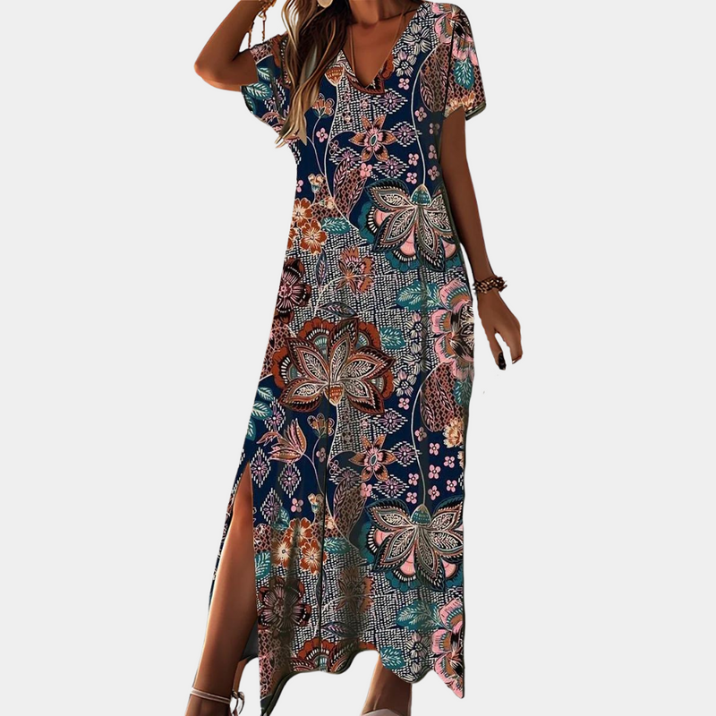 Elegantes Langes Damenkleid mit V-Ausschnitt für Jeden Anlass