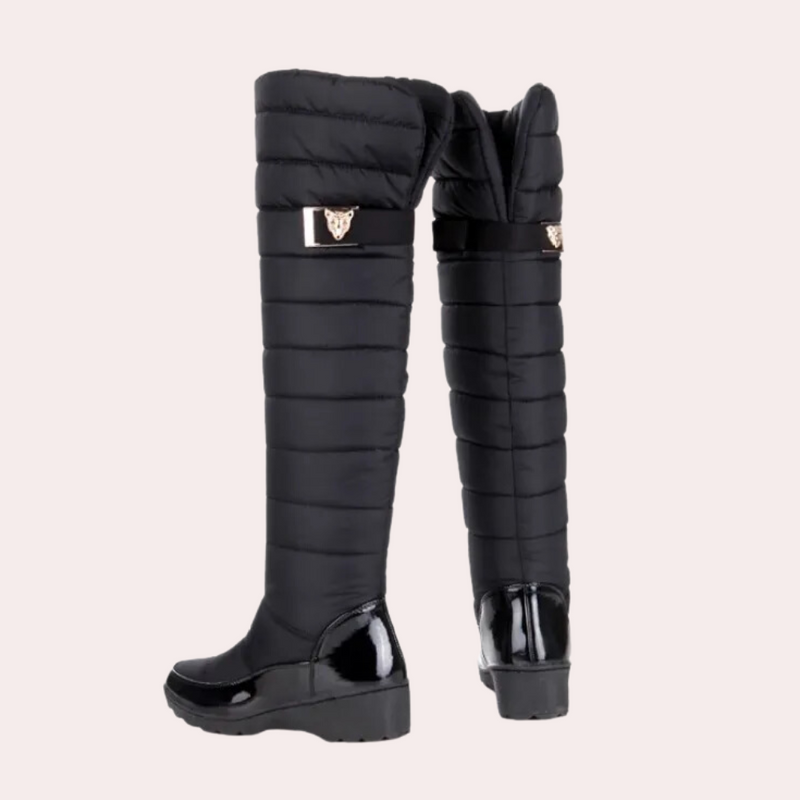 Bequeme Damenstiefel mit Überknie-Design