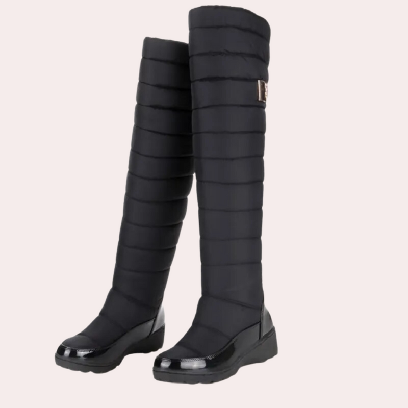 Bequeme Damenstiefel mit Überknie-Design