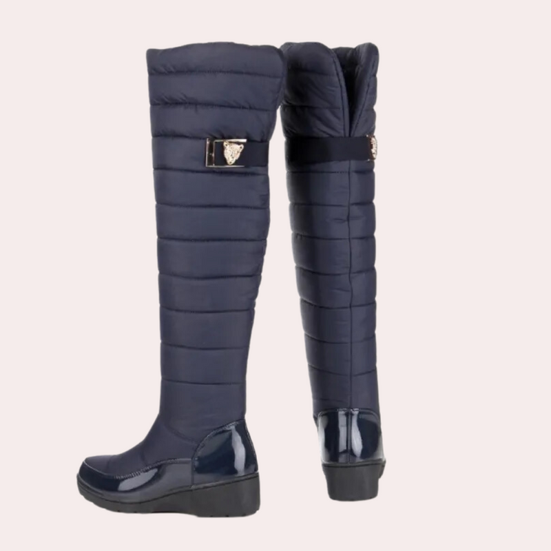 Bequeme Damenstiefel mit Überknie-Design