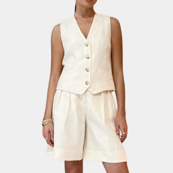 Set aus vielseitigen Westen und Shorts für Damen