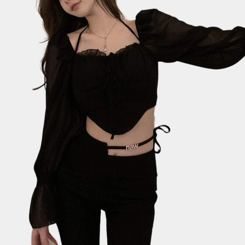 Schulterfreies Crop-Top für Frauen