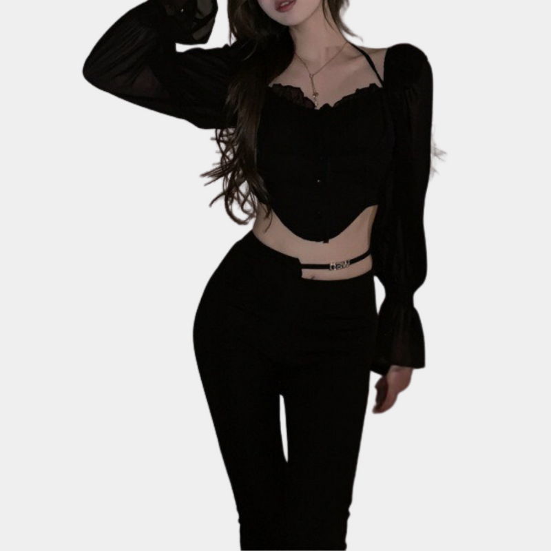 Schulterfreies Crop-Top für Frauen