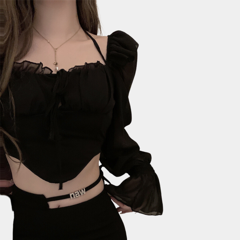 Schulterfreies Crop-Top für Frauen