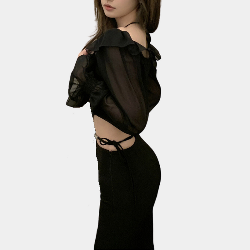 Schulterfreies Crop-Top für Frauen