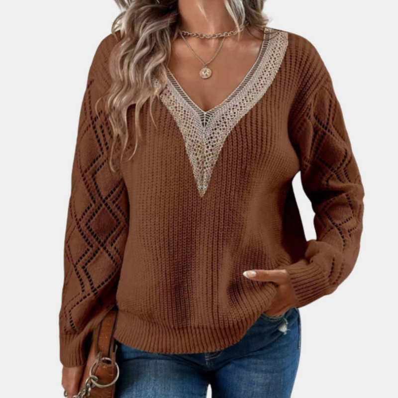 Langärmeliges Damen-Stricktop