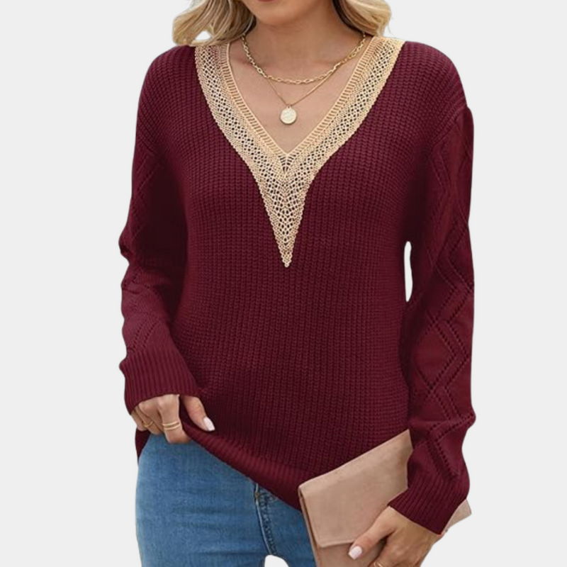 Langärmeliges Damen-Stricktop