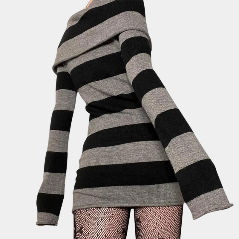 Stilvolles gestricktes Off-Shoulder Mini-Kleid für Damen