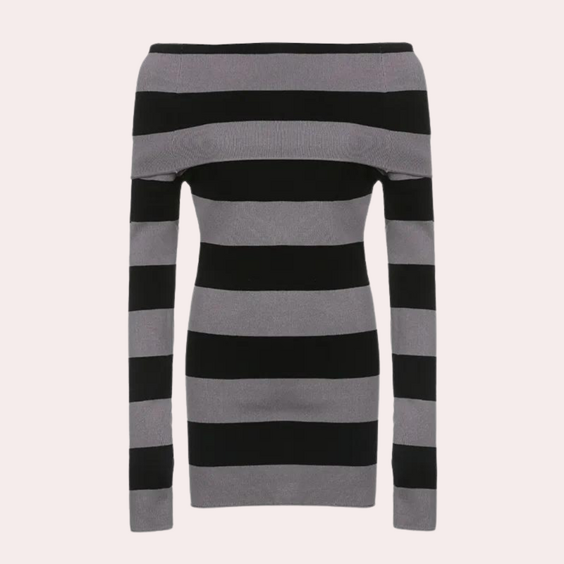 Stilvolles gestricktes Off-Shoulder Mini-Kleid für Damen