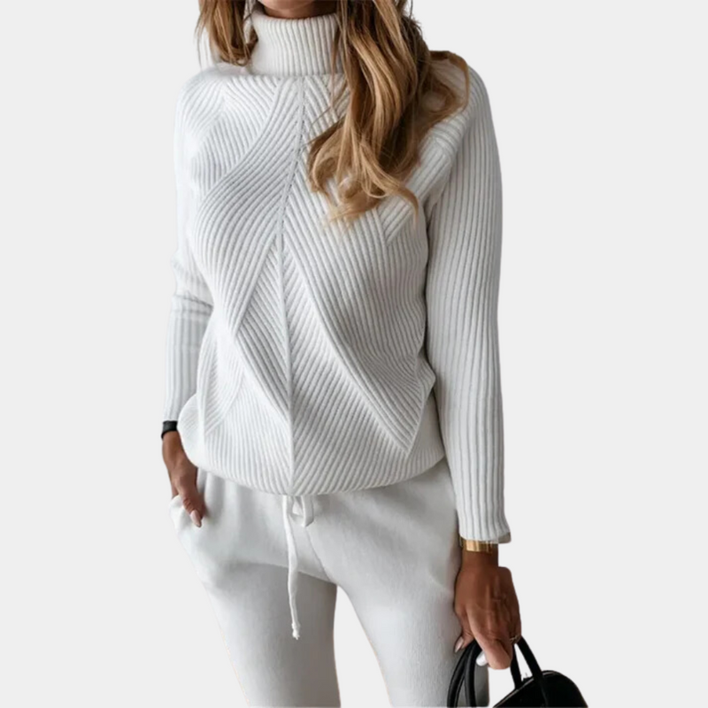 Elegantes zweiteiliges Damenstrick-Set