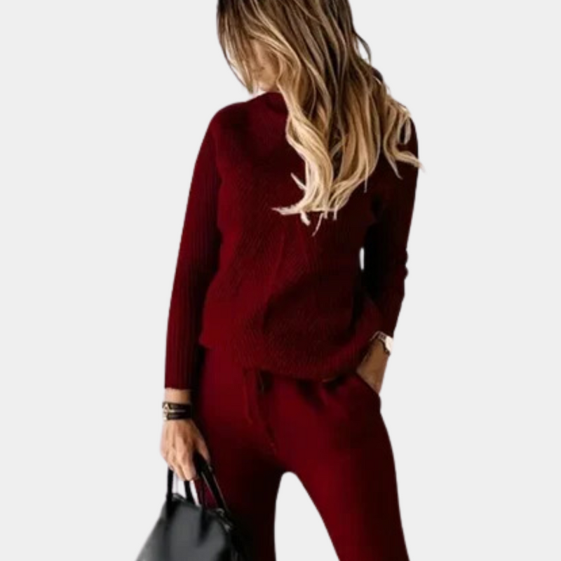 Elegantes zweiteiliges Damenstrick-Set