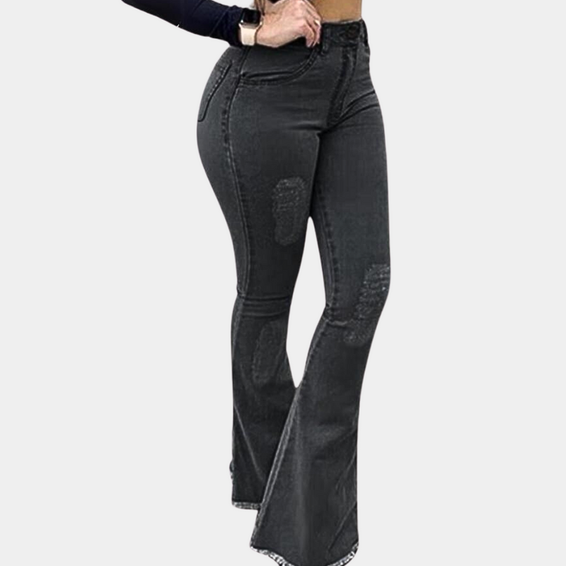 Elegante Damenhose mit weit auslaufendem Schnitt