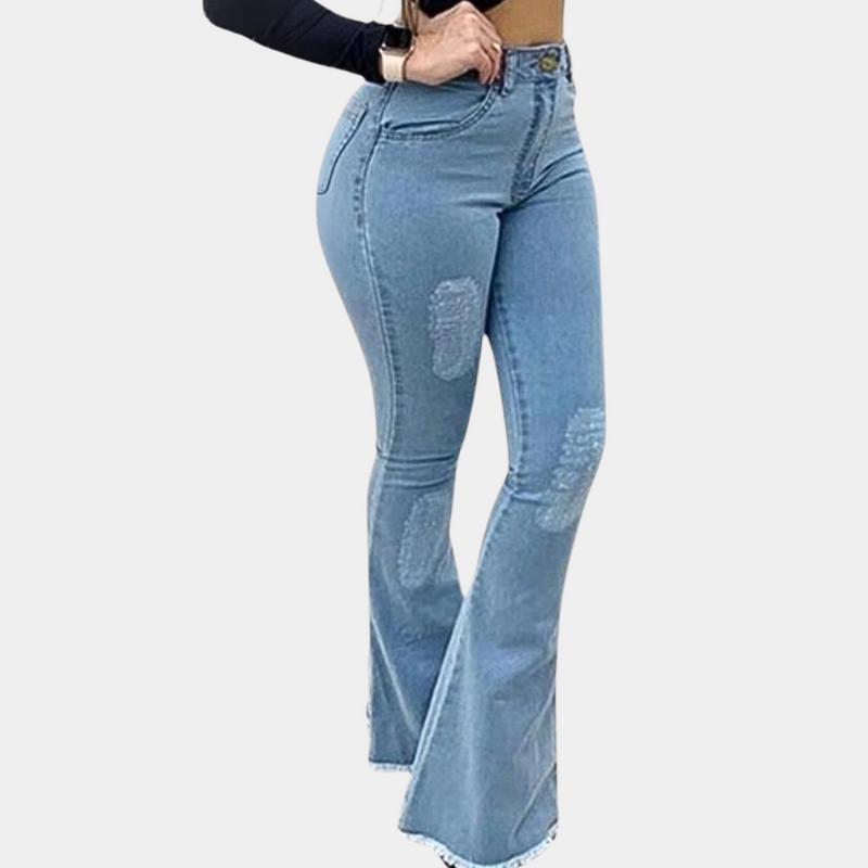 Elegante Damenhose mit weit auslaufendem Schnitt