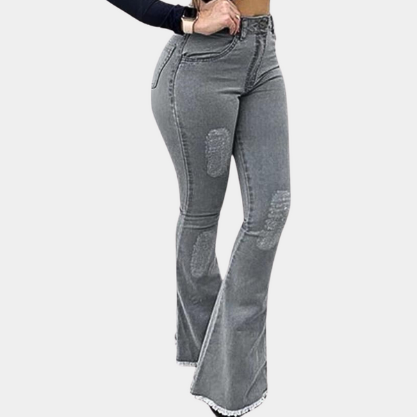 Elegante Damenhose mit weit auslaufendem Schnitt