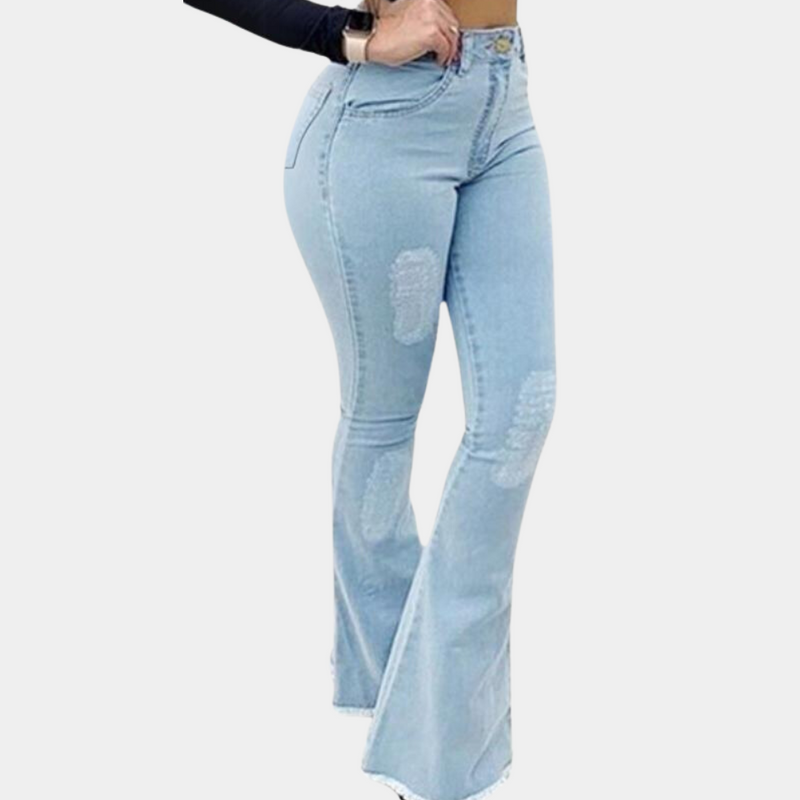 Elegante Damenhose mit weit auslaufendem Schnitt