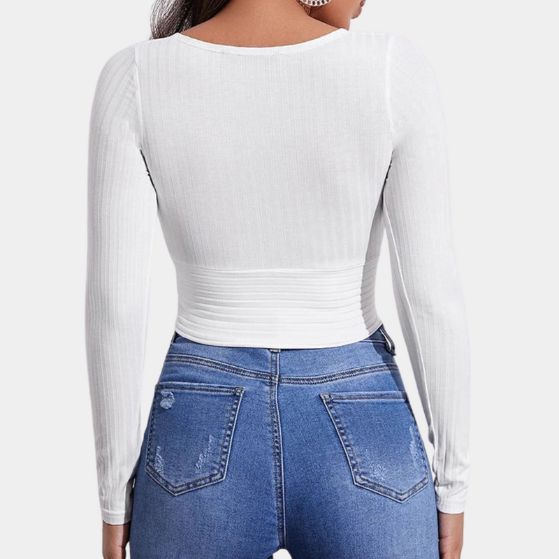 Modisches langärmeliges Crop-Top für Frauen