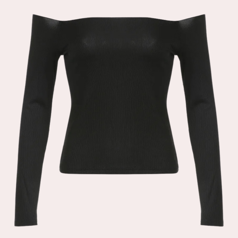 Langärmeliges Off-Shoulder-Top für Frauen