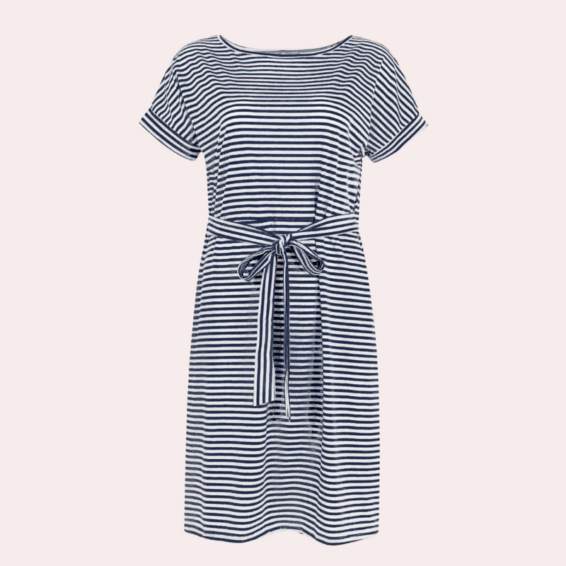 Elegante gestreifte Sommerkleid für entspannte Anlässe