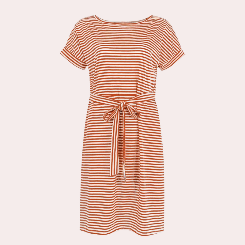 Elegante gestreifte Sommerkleid für entspannte Anlässe