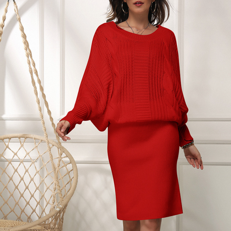 Modisches Damen-Strickkleid