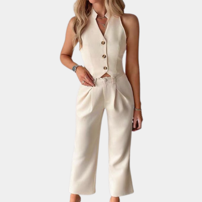 Elegante Strickjacke und elegante Hose für Frauen