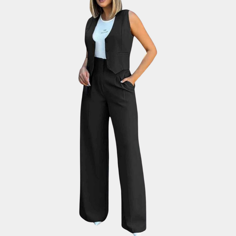 Elegante und bequeme Strickjacke und Hose