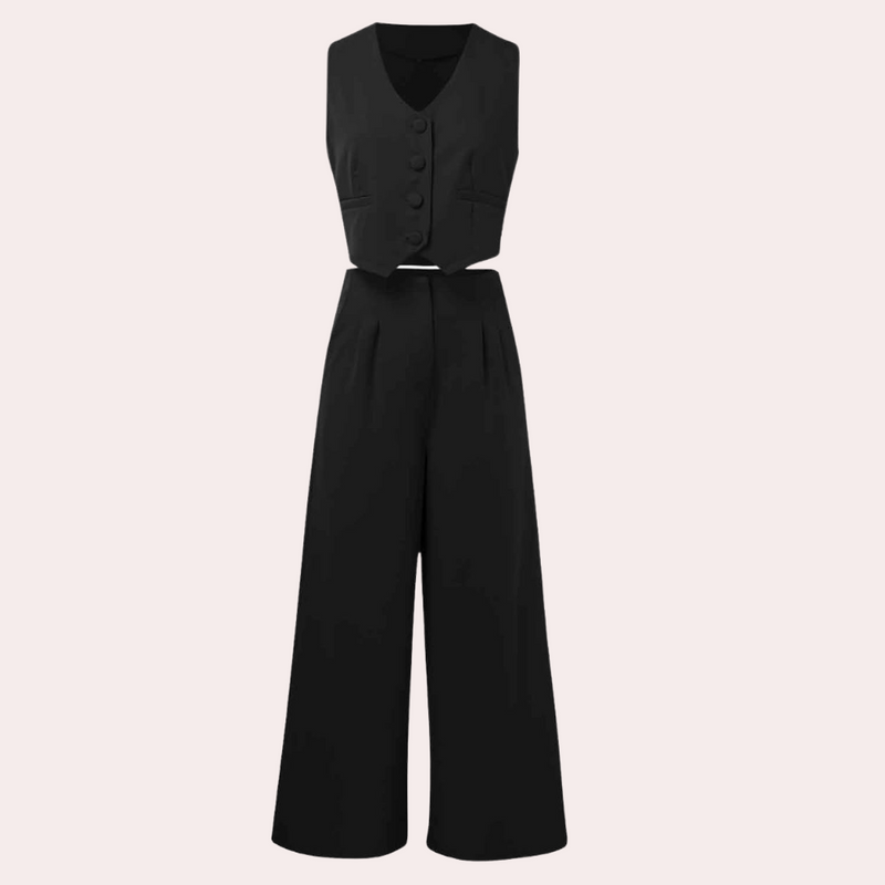 Elegante und bequeme Strickjacke und Hose