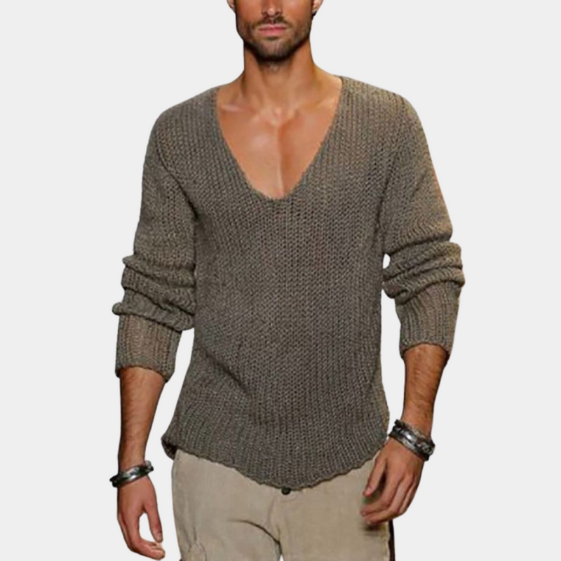 Luftige V-Hals Herren Sweatshirt