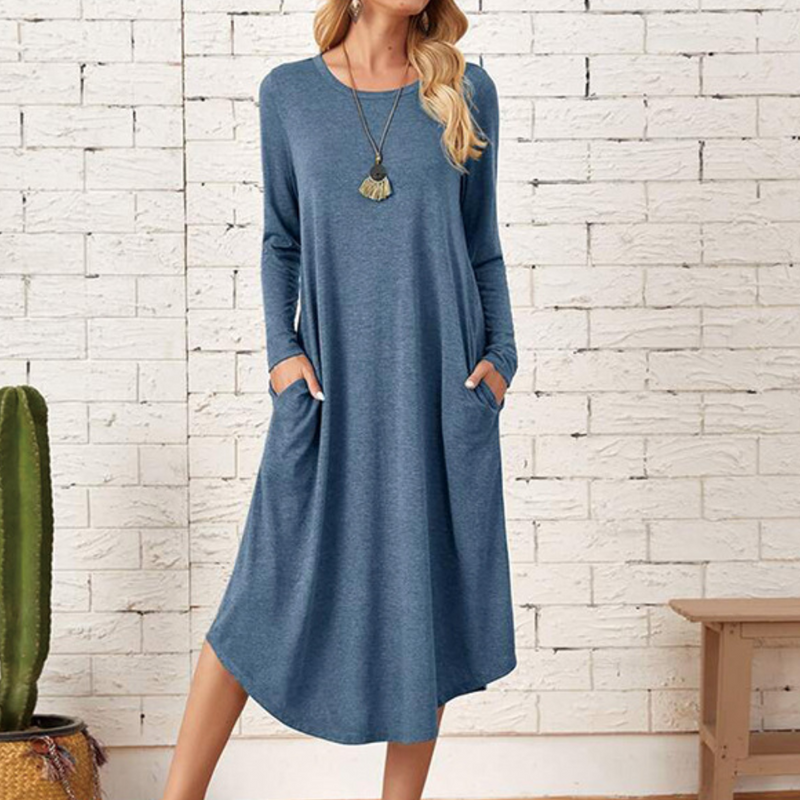Elegantes Damenkleid mit bequemen langen Ärmeln