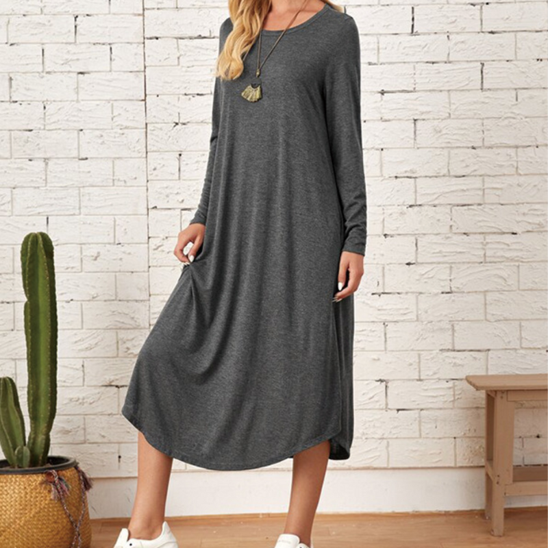 Elegantes Damenkleid mit bequemen langen Ärmeln