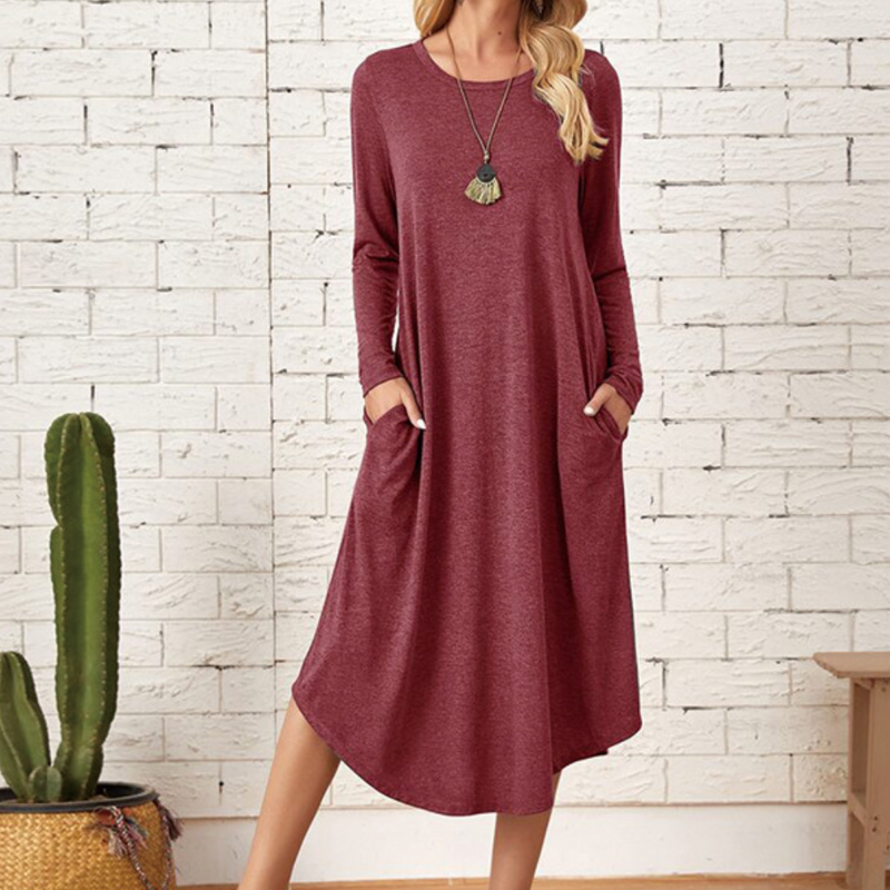Elegantes Damenkleid mit bequemen langen Ärmeln