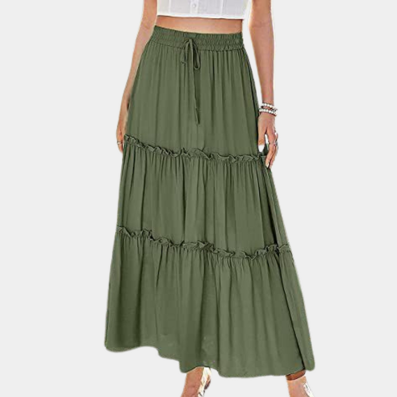 Elegante lange Boho-Rock für Damen im fließenden Stil