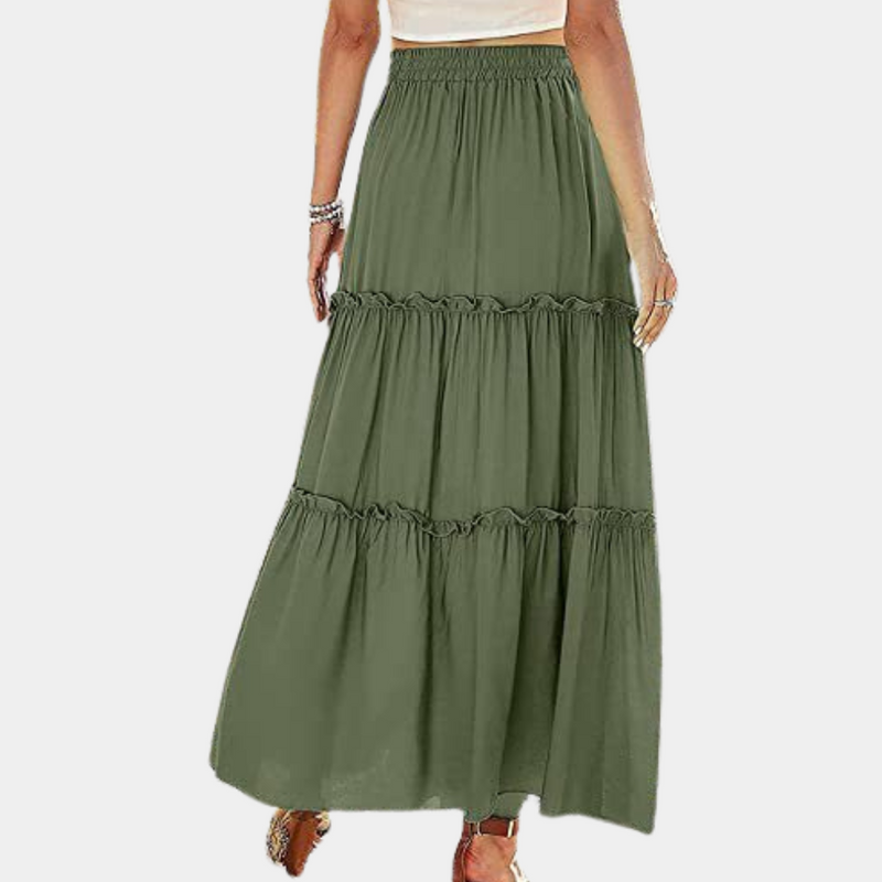 Elegante lange Boho-Rock für Damen im fließenden Stil