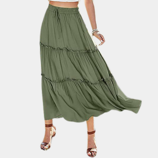 Elegante lange Boho-Rock für Damen im fließenden Stil