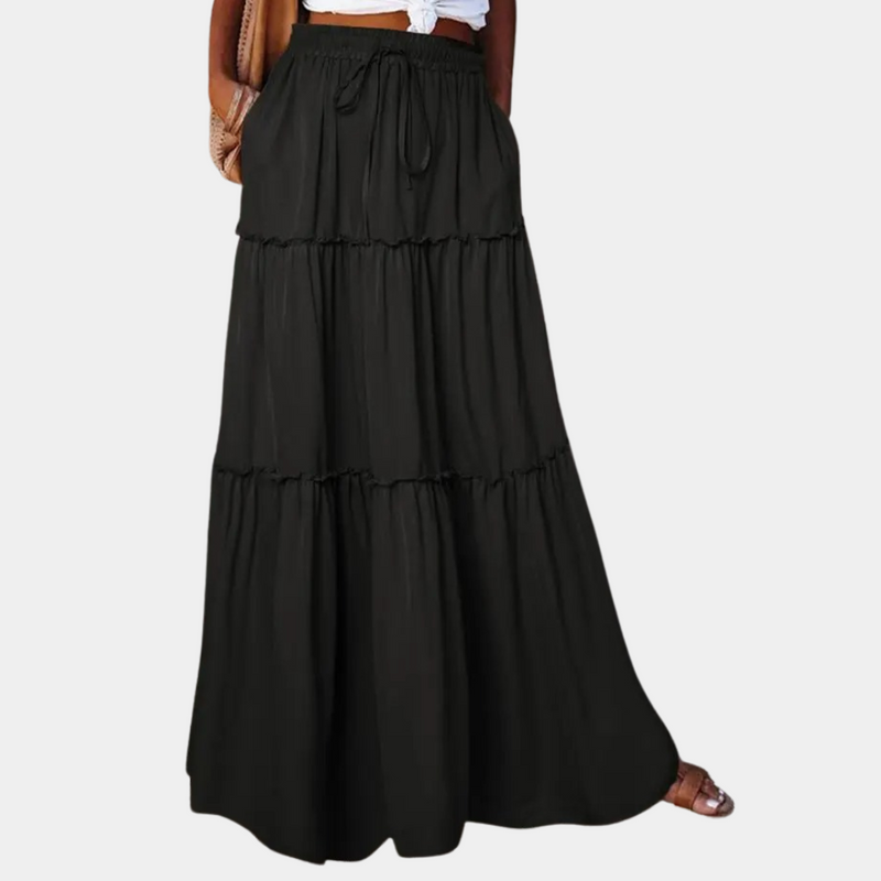 Elegante lange Boho-Rock für Damen im fließenden Stil