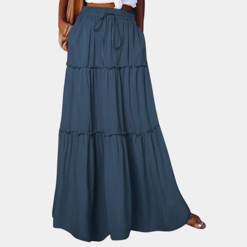 Elegante lange Boho-Rock für Damen im fließenden Stil