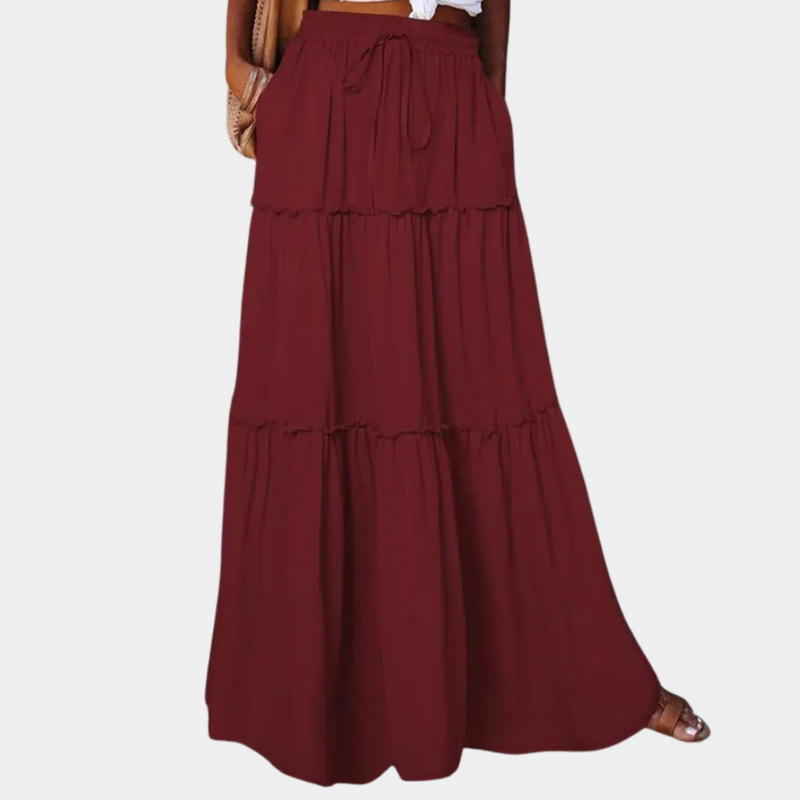 Elegante lange Boho-Rock für Damen im fließenden Stil