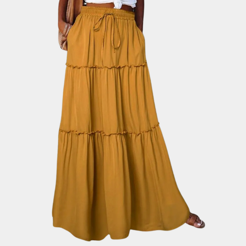 Elegante lange Boho-Rock für Damen im fließenden Stil