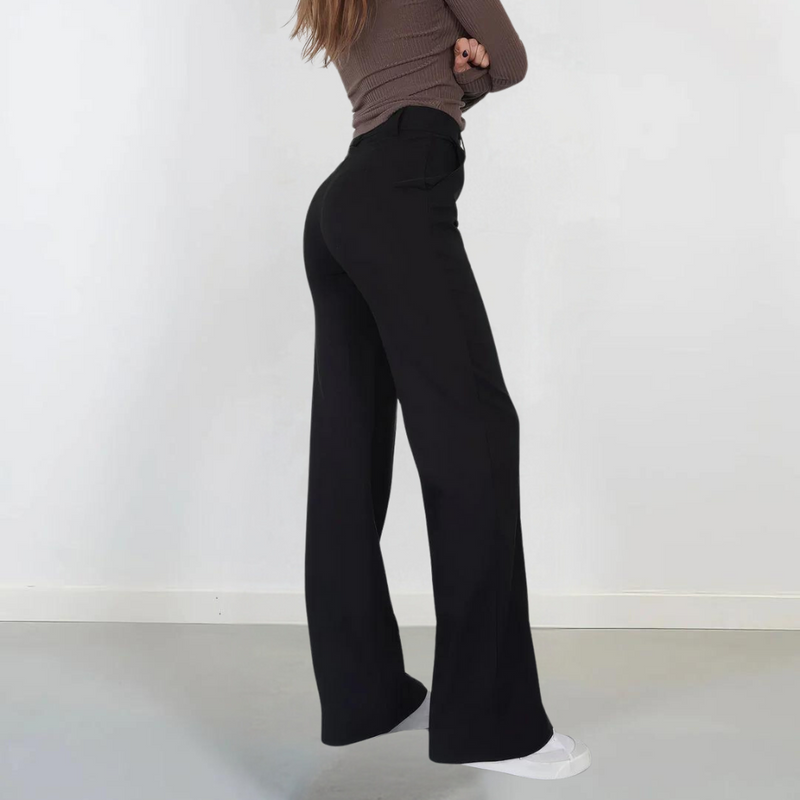 Bequeme und elegante Damenhose mit weitem Bein
