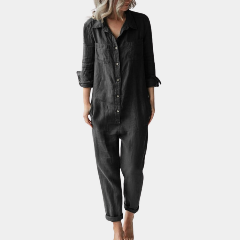 Casual Jumpsuit für Damen mit langen Ärmeln